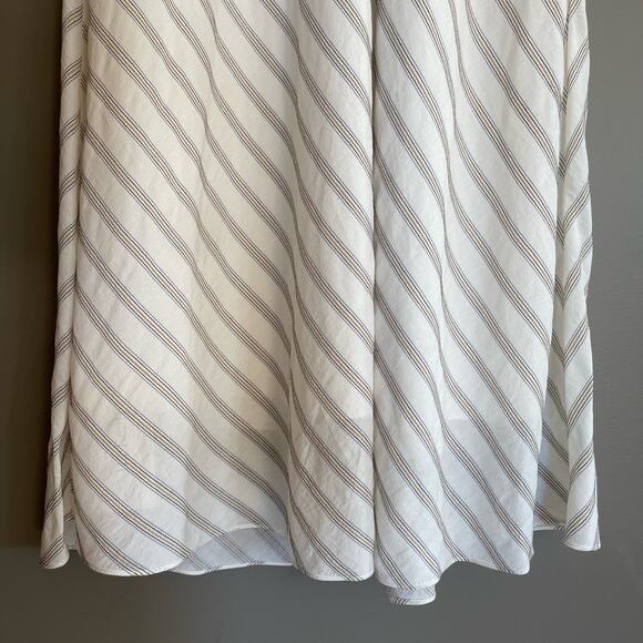FRAME Striped Bias Slip Dress Size Small Cream Tan Maxi Midi Chic Sexy Neutrals - Picture 15 of 16